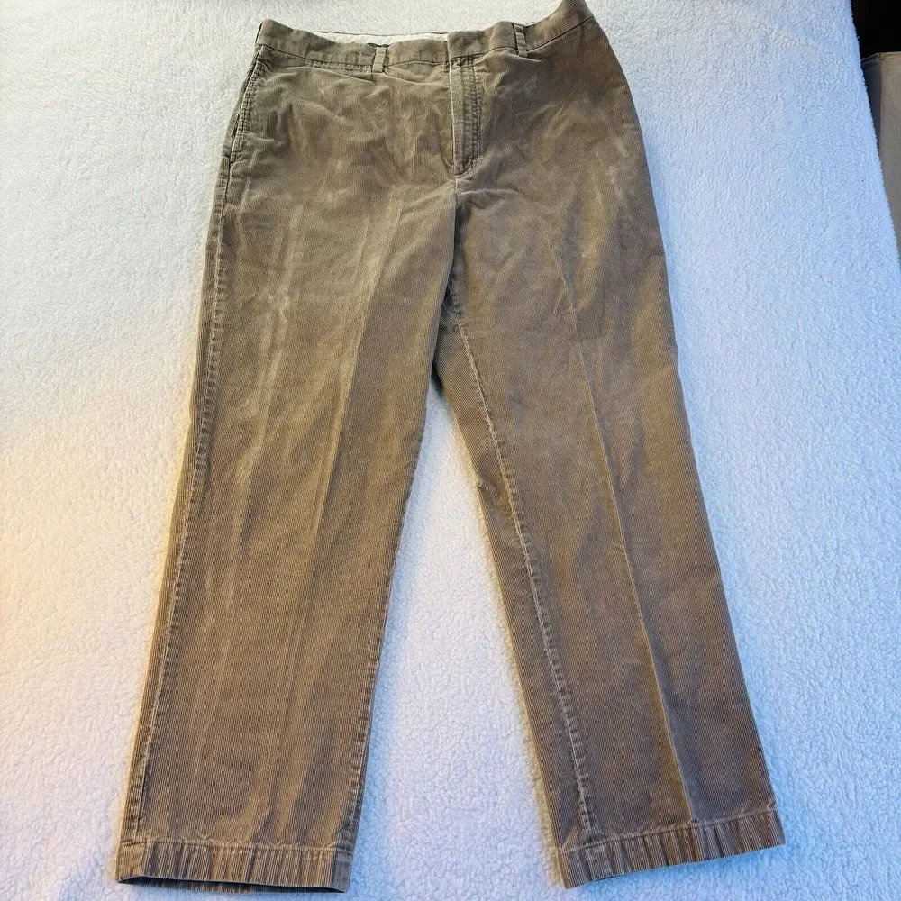 LL Bean Corduroy Pants Mens Size 40x32  Brown Straight Leg‎ Casual Natural Fit